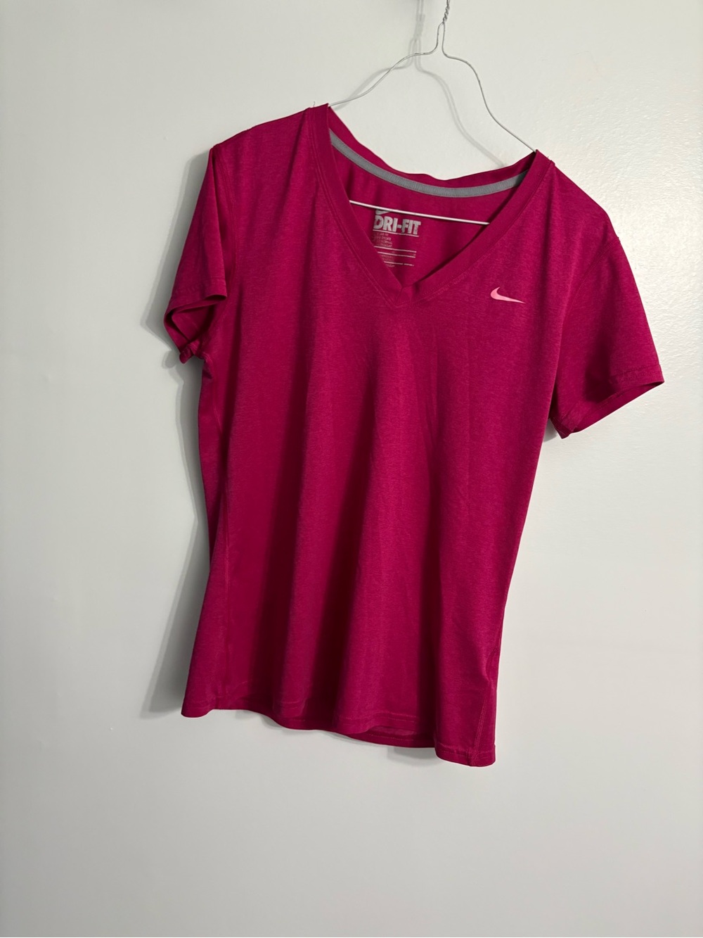 Nike Women's V-Neck Short Sleeve Athletic Tee - Fuchsia